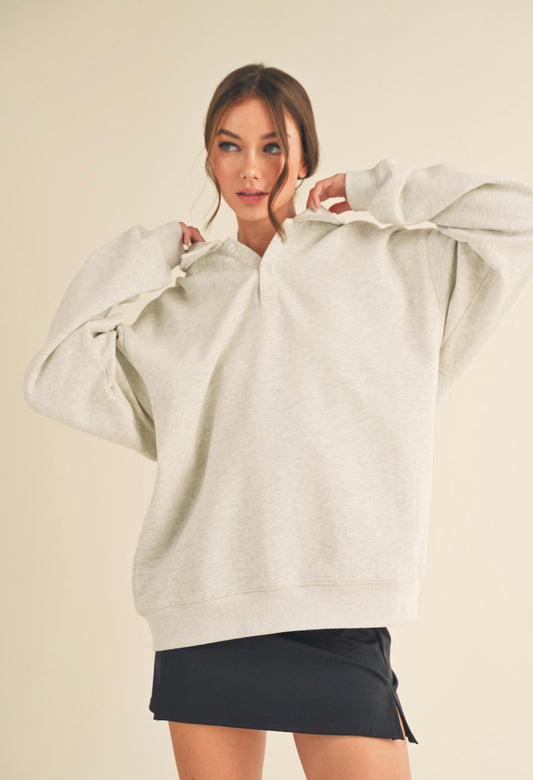 Greige French Terry Pullover