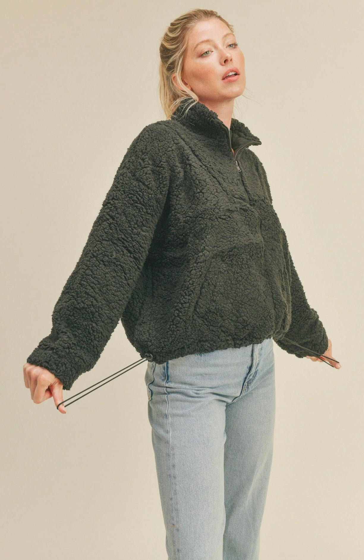 Black Half-Zip Pullover Soft Fleece